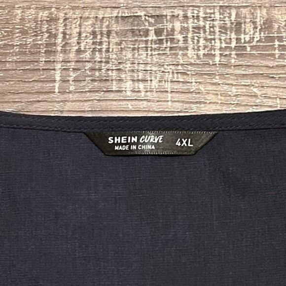 Shein Curves Navy Blue Peplum Cover Jacket, Size 4XL - Picture 5 of 9